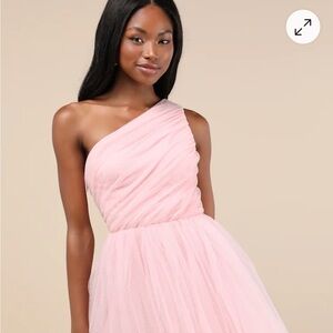Lulu's Blush One-Shoulder Dress